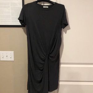 Front tie grey dress! Flattering and stylish!